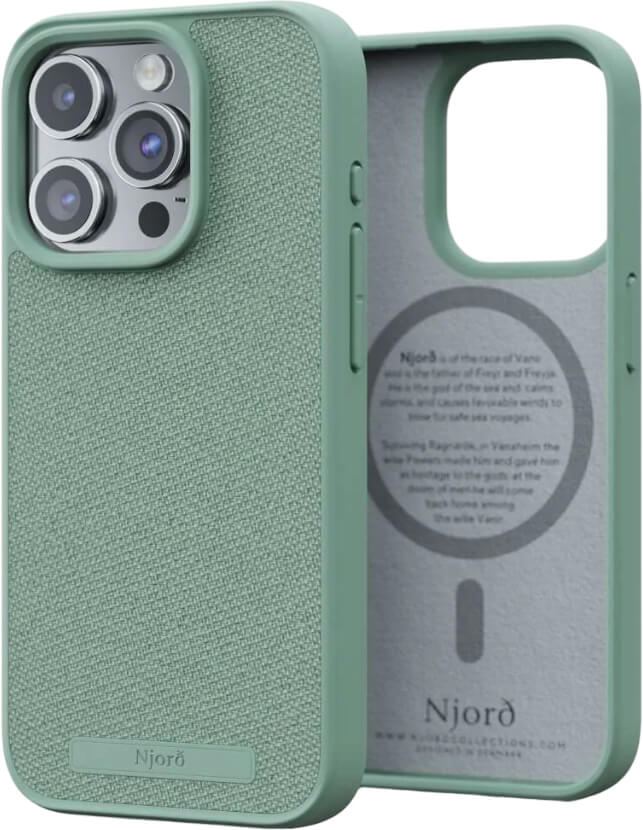 Чехол-накладка Njord Fabric MagSafe Case Turquoise для iPhone 15 Pro