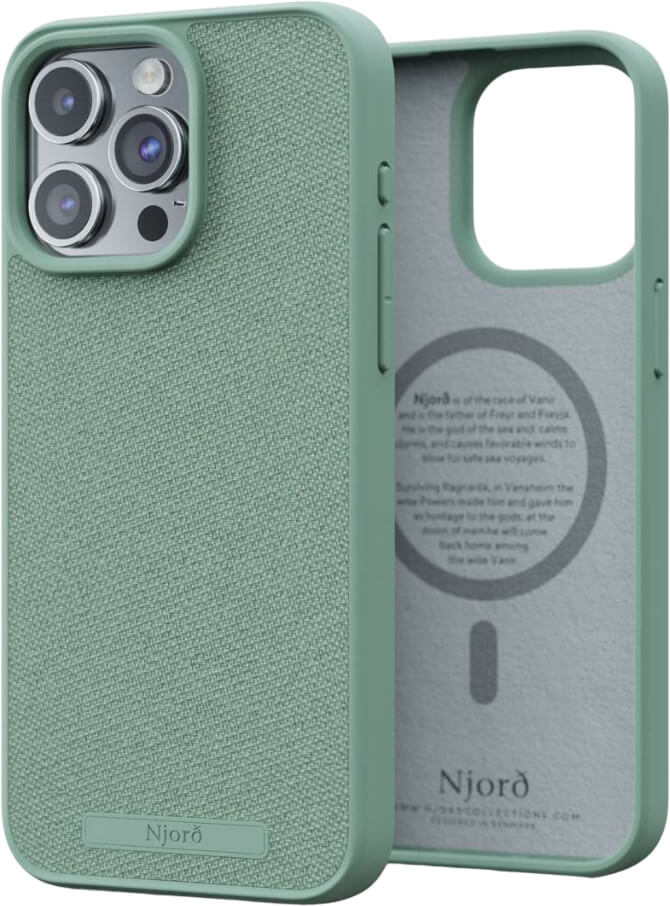Чехол-накладка Njord Fabric MagSafe Case Turquoise для iPhone 15 Pro Max