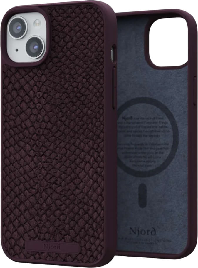 Чехол-накладка Njord Salmon Leather MagSafe Case Rust для iPhone 15 Plus