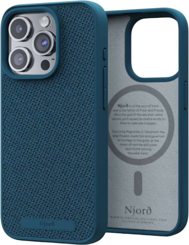 Чехол-накладка Njord Fabric MagSafe Case Deep Sea для iPhone 15 Pro