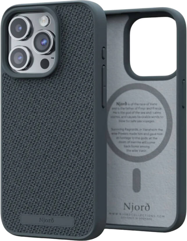 Чехол-накладка Njord Fabric MagSafe Case Dark Grey для iPhone 15 Pro