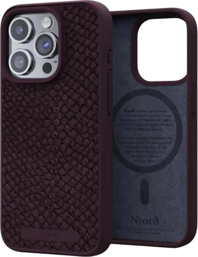 Чехол-накладка Njord Salmon Leather MagSafe Case Rust для iPhone 15 Pro