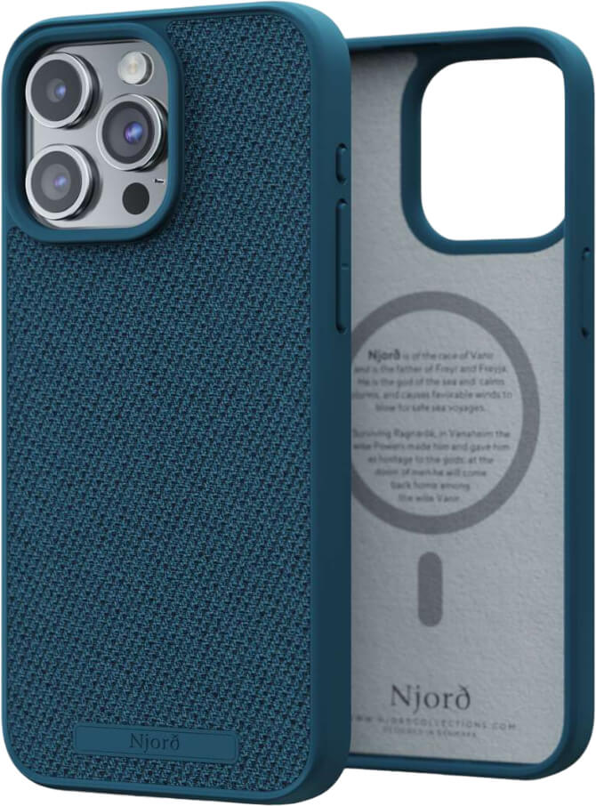 Чехол-накладка Njord Fabric MagSafe Case Deep Sea для iPhone 15 Pro Max