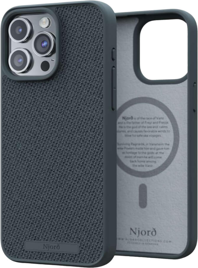 Чехол-накладка Njord Fabric MagSafe Case Dark Grey для iPhone 15 Pro Max