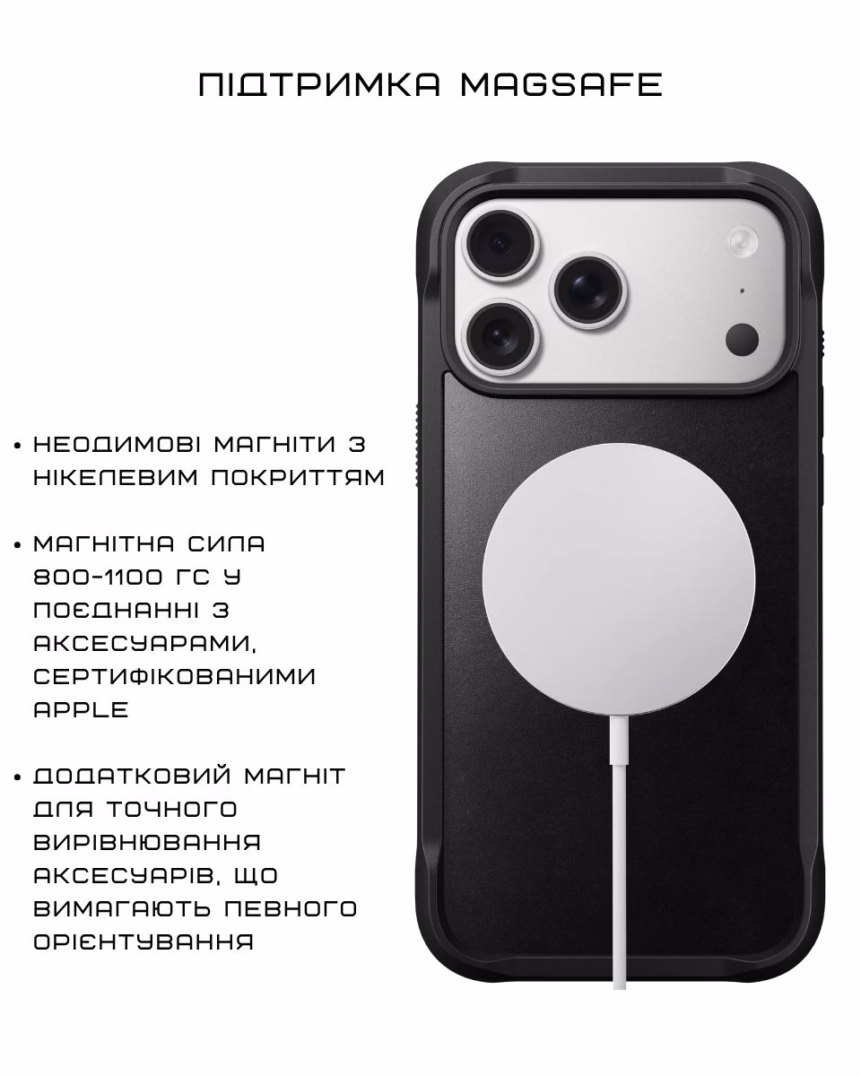 Кожаный чехол Nomad Rugged Horween Black для iPhone 17 Pro Кожаный чехол Nomad Rugged Horween Black для iPhone 17 Pro - 1 - 5