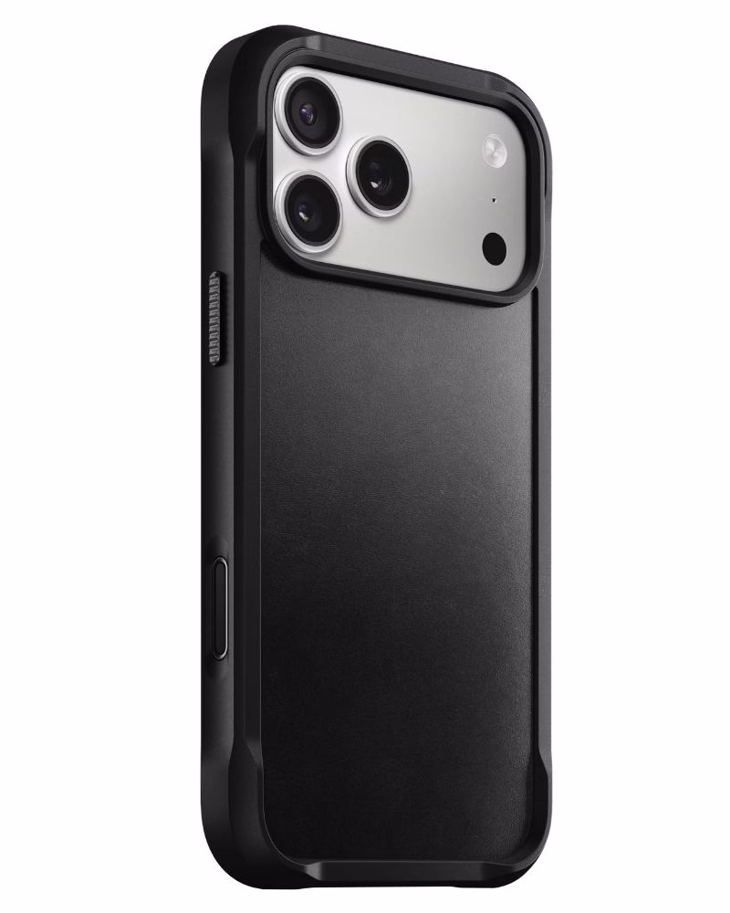 sliding Кожаный чехол Nomad Rugged Horween Black для iPhone 17 Pro