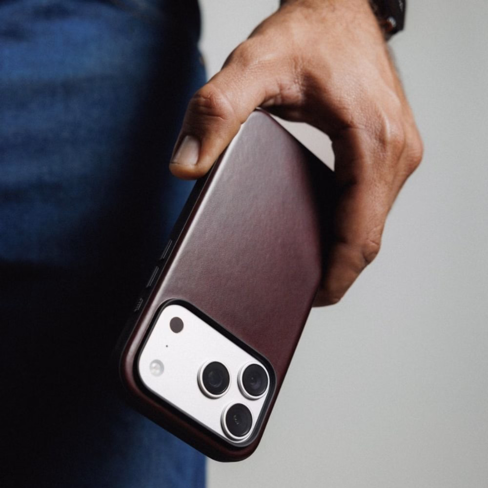 Шкіряний чохол Nomad Modern Horween Burgundy для iPhone 17 Pro Max - 5
