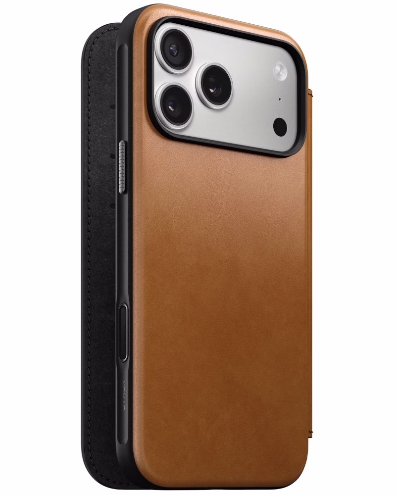 Шкіряний чохол-книжка Nomad Modern Folio English Tan для iPhone 17 Pro Max