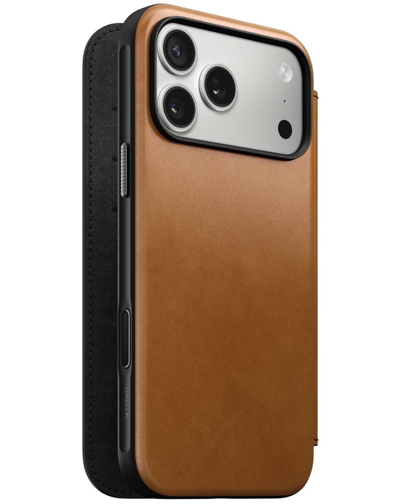 Шкіряний чохол-книжка Nomad Modern Folio English Tan для iPhone 17 Pro Max - 3 - 1