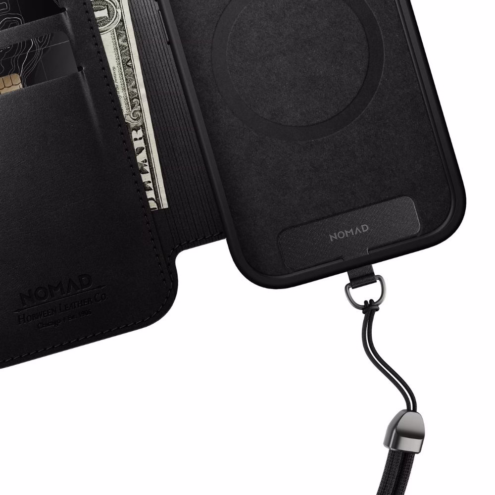 Шкіряний чохол-книжка Nomad Modern Folio Horween Black для iPhone 17 Pro Max - 6