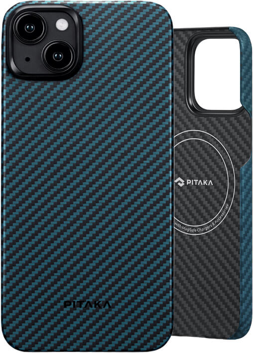 Чехол-накладка Pitaka MagEZ Case 4 Twill 1500D Black/Blue для iPhone 15