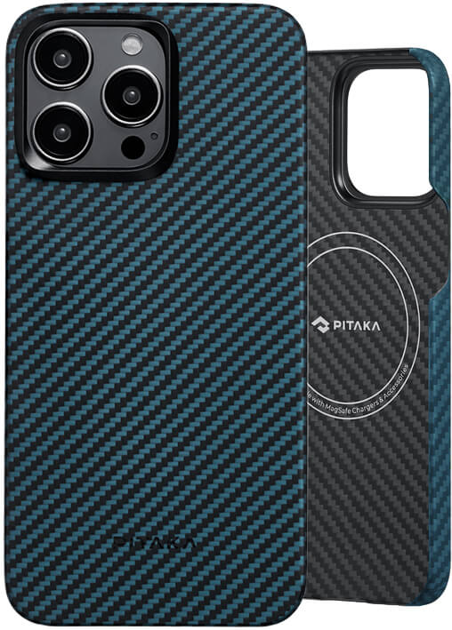 Чехол-накладка Pitaka MagEZ Case 4 Twill 1500D Black/Blue для iPhone 15 Pro Max