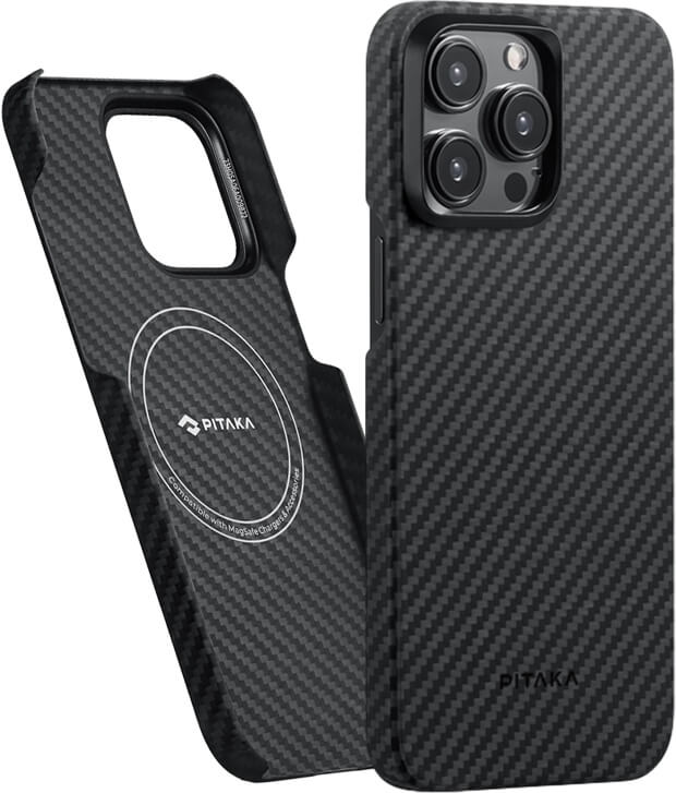 Чехол-накладка Pitaka MagEZ Case 4 Twill 1500D Black/Grey для iPhone 15 Pro