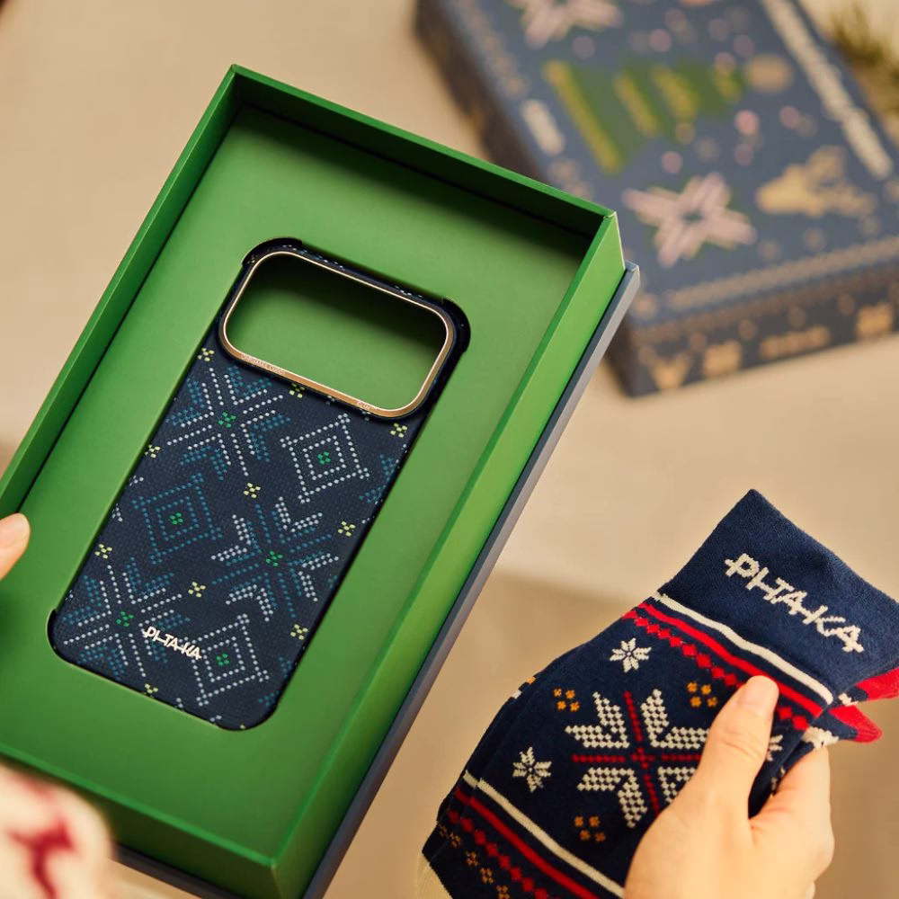 Чохол Pitaka Ultra-Slim Threads of Winter для iPhone 17 Pro Max Navy - 1