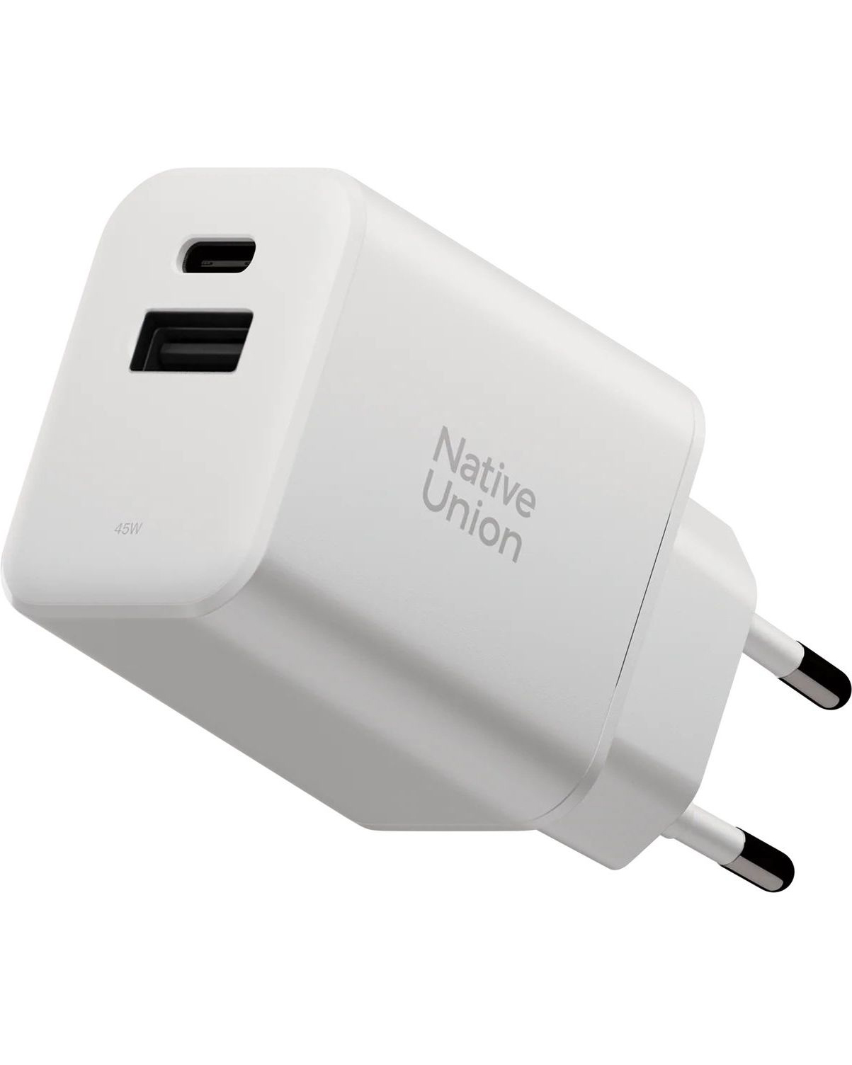 Сетевое зарядное устройство Native Union Fast GaN Charger PD 45W (1 USB-C + 1 USB-A) Port White (FAST-PD45AC-WHT-EU)