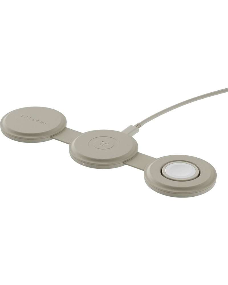 Бездротова зарядка Satechi OntheGo 3‑в‑1 Sand (ST‑QTG31W)