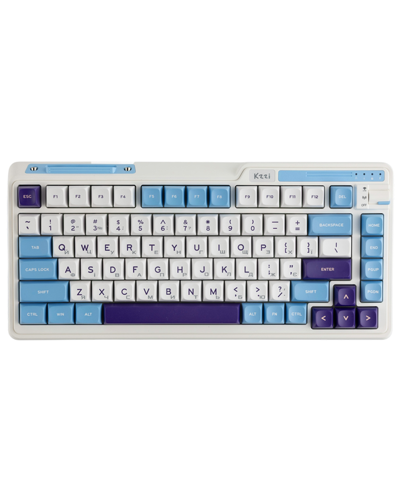 Беспроводная клавиатура KZZI K75 Lite UA/ENG (Rainbow Switch) Blue Sea (6935280824654)