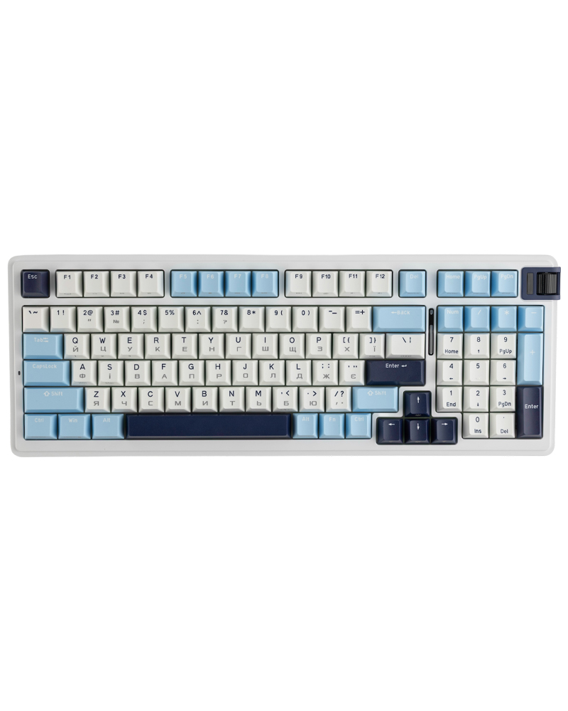 Беспроводная клавиатура KZZI K98 UA/ENG (Rainbow Switch) Polar White (6935280824999)