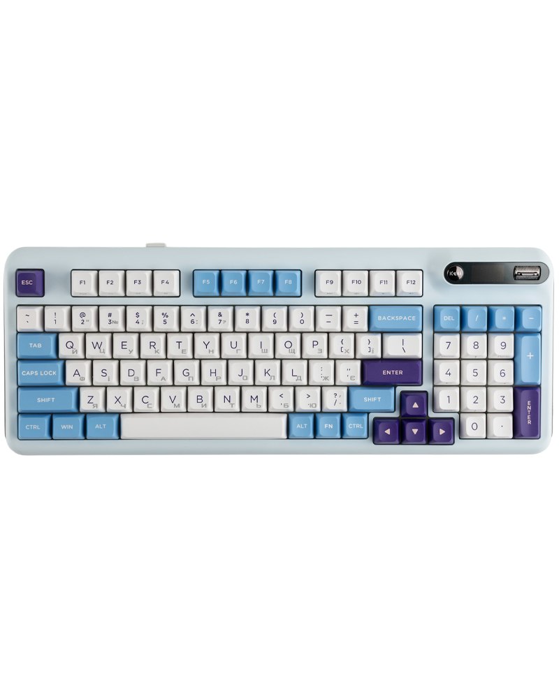 Беспроводная клавиатура KZZI Z98 UA/ENG (Rainbow Switch) Blue Sea (6977534870420)