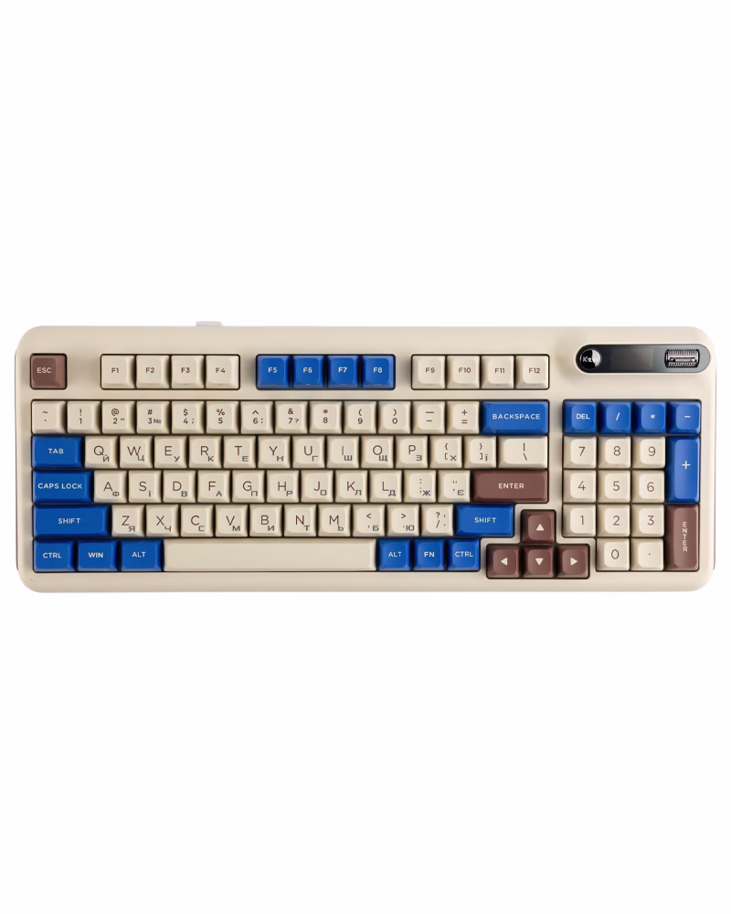 Бездротова клавіатура KZZI Z98 UA/ENG (Rainbow Switch) Latte (6977534870437)