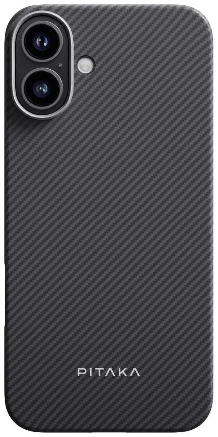 Pitaka Ultra-Slim Case Classic Twill 600D Black/Grey for iPhone 16 Plus (KI1601MA) - 3 - 1