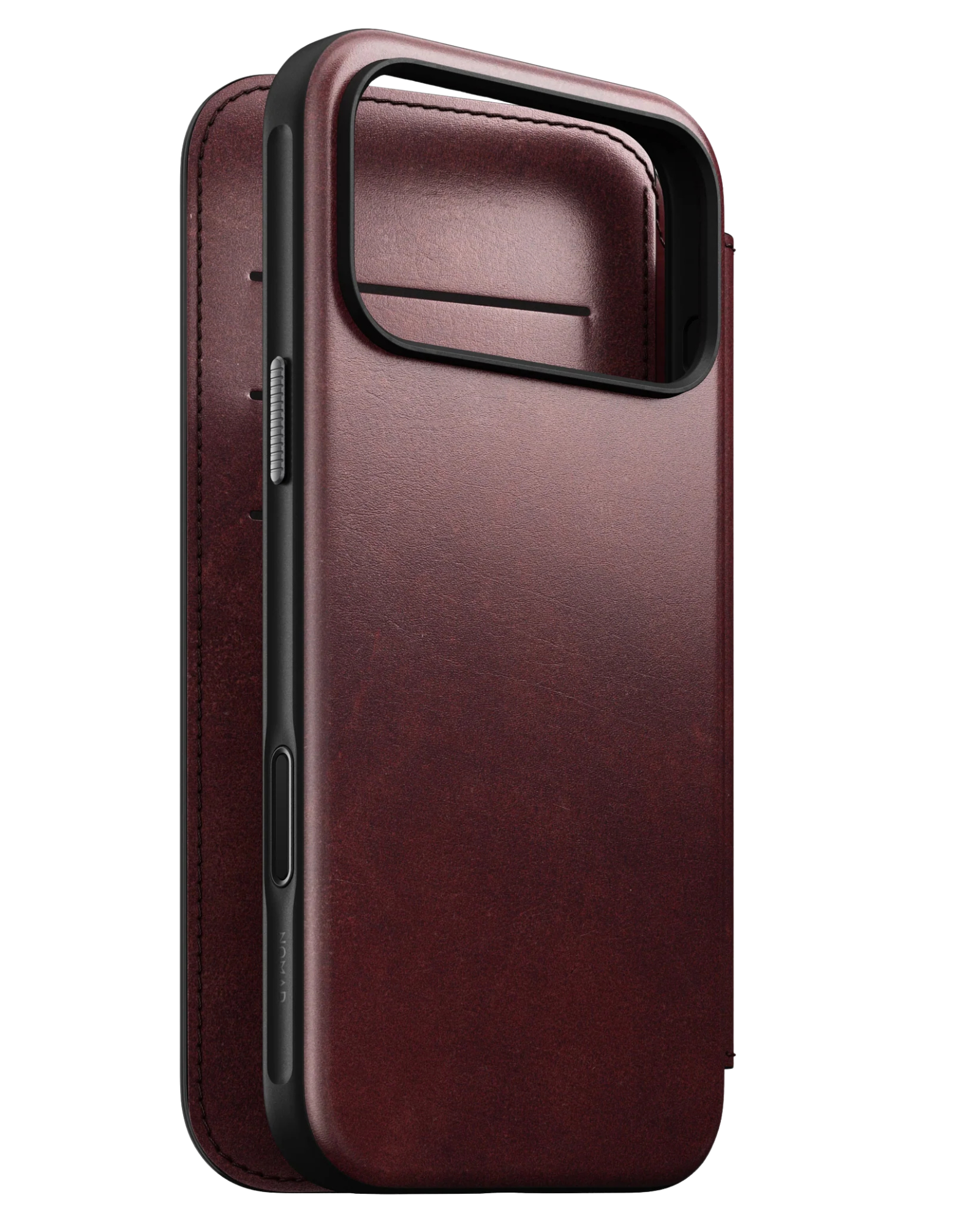Шкіряний чохол-книжка Nomad Modern Folio Horween Burgundy для iPhone 17 Pro Max