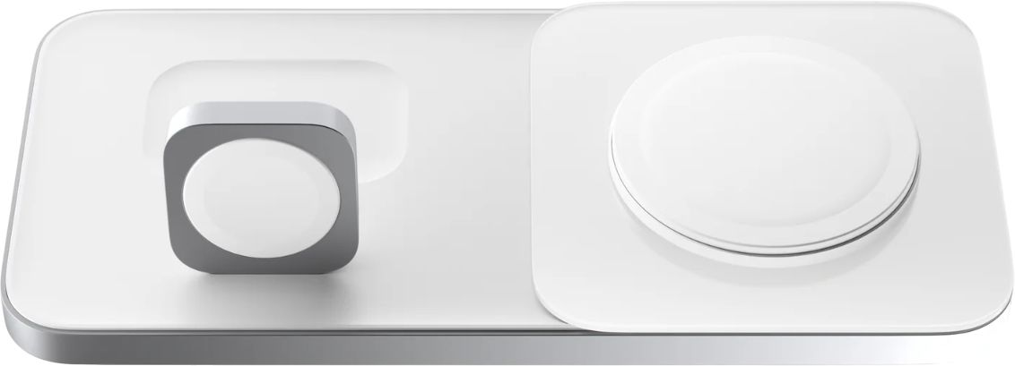 Бездротовий зарядний пристрій Nomad Base One Max Qi2 3-in-1 Charging Hub (3rd Gen) Silver (NM01563385)