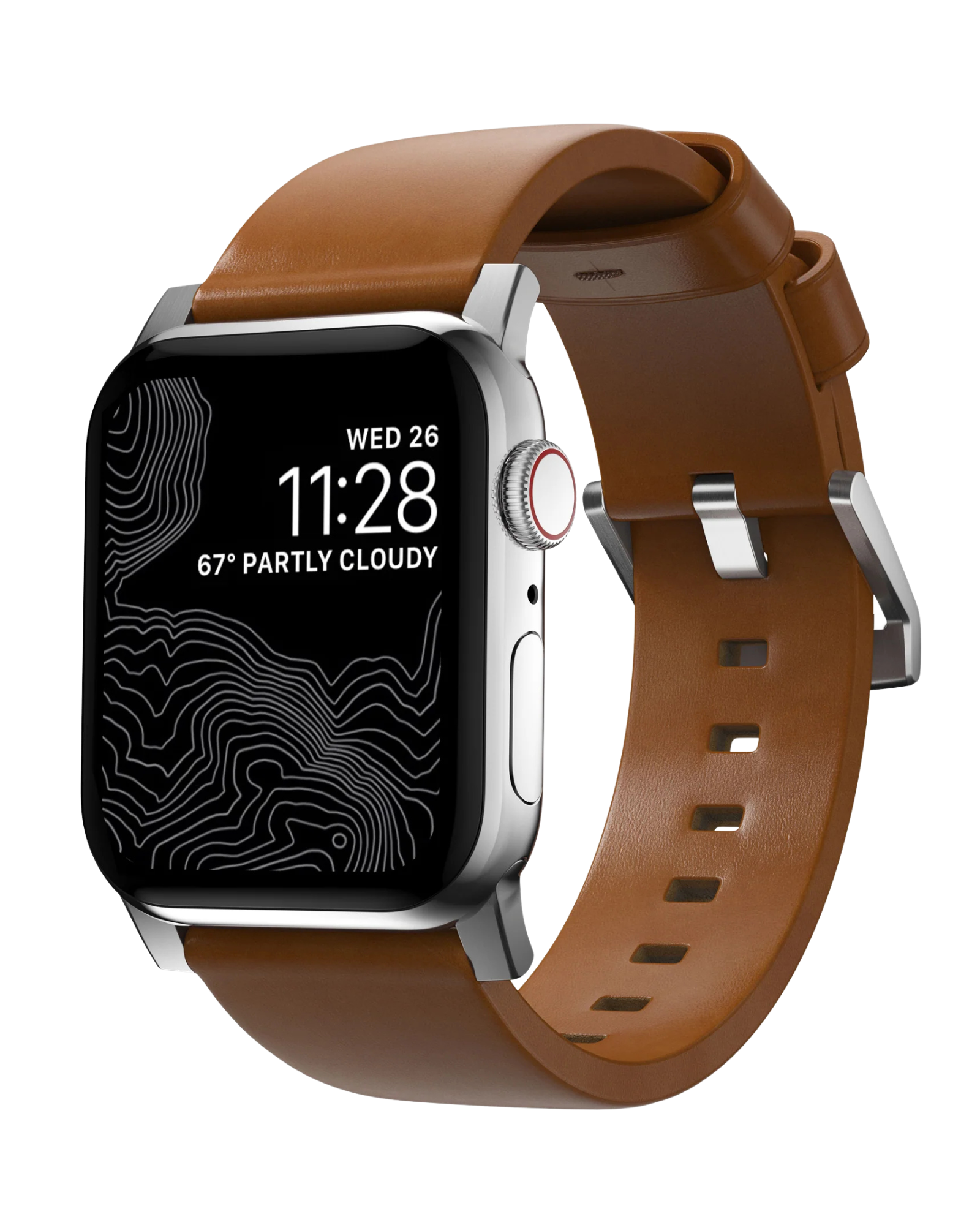 Ремінець Nomad Modern Leather Band Silver Hardware English Tan 46mm/49mm (NM01805885)