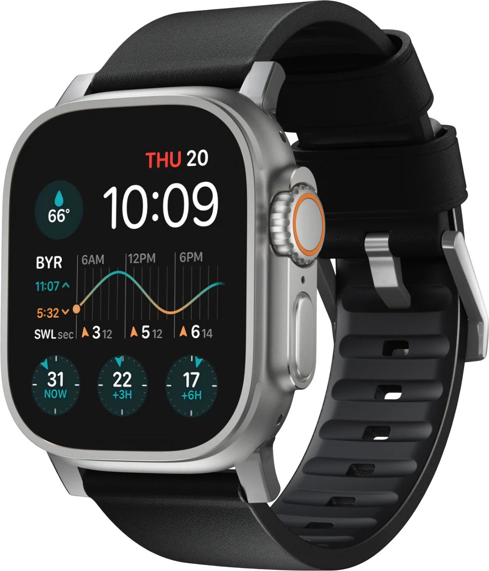 Nomad Active Band Pro Silver Hardware Black 46mm/49mm