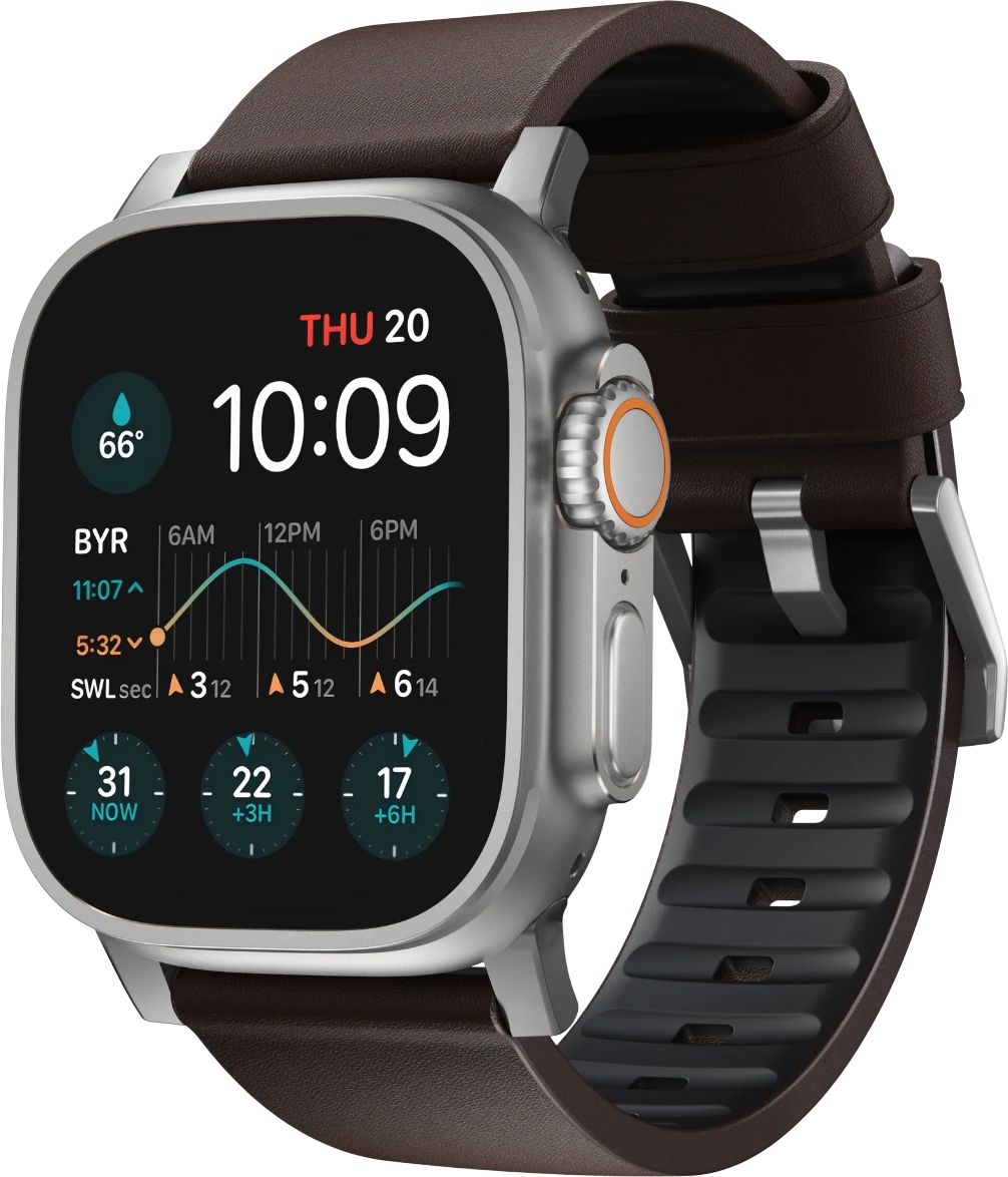 Nomad Active Band Pro Silver Hardware Classic Brown 46mm/49mm