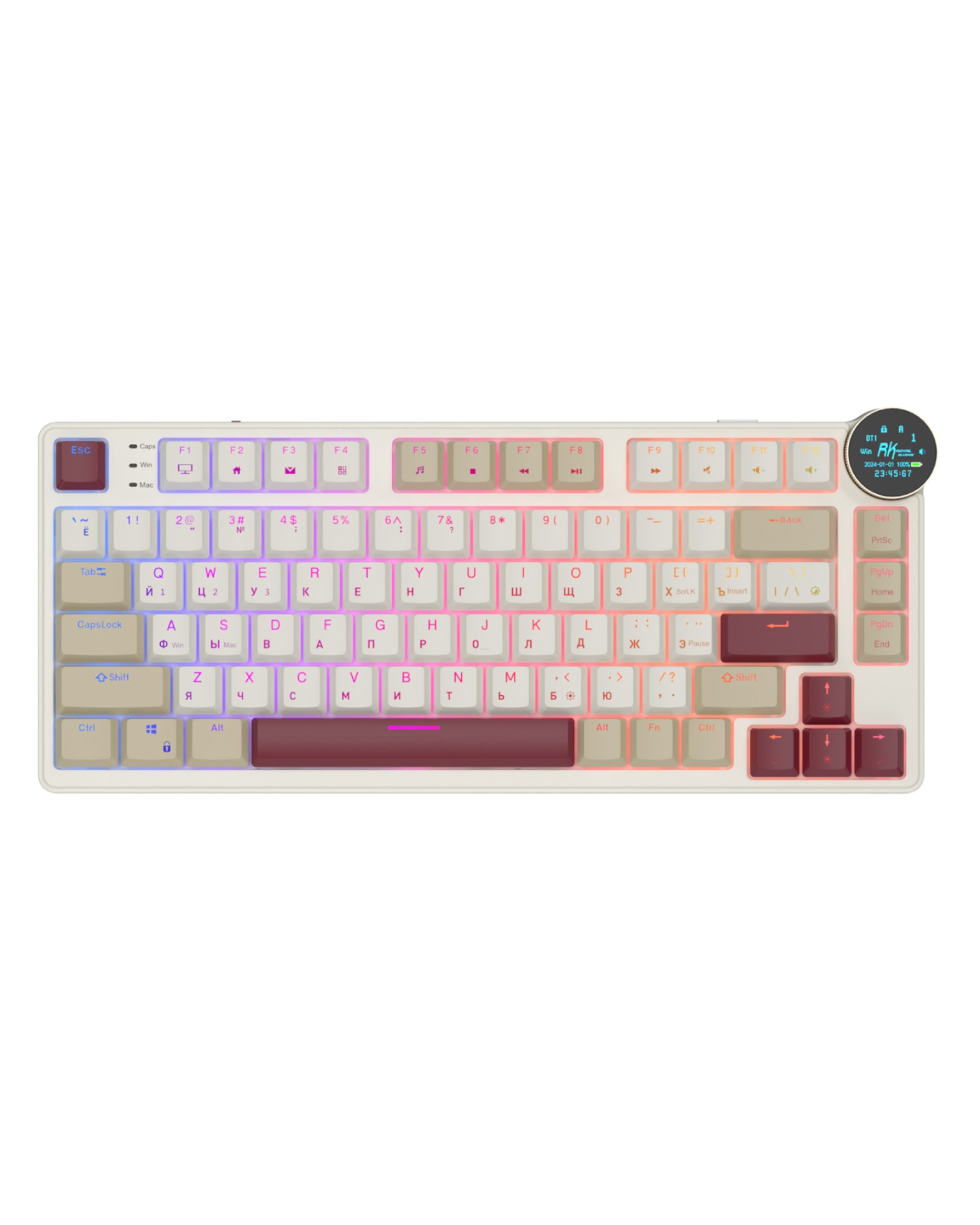 Клавіатура Royal Kludge N80 Wireless UA\RU\ENG Cherry Profile (Brown Switch) Rosy Clouds (RK-N80UARUENG-CHP-BS-RC)