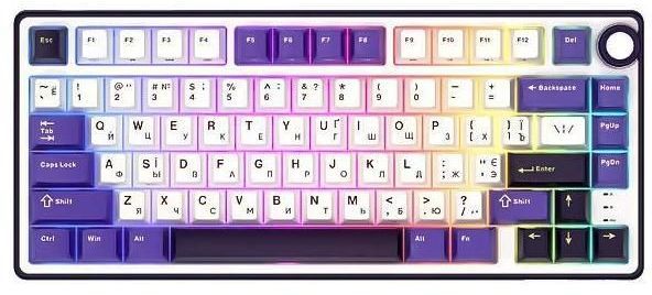 Клавиатура Royal Kludge R75 Wired UA\RU\ENG Cherry Profile (Silver Switch) Blackberry (RK-R75UARUENG-CHP-SS-BB)