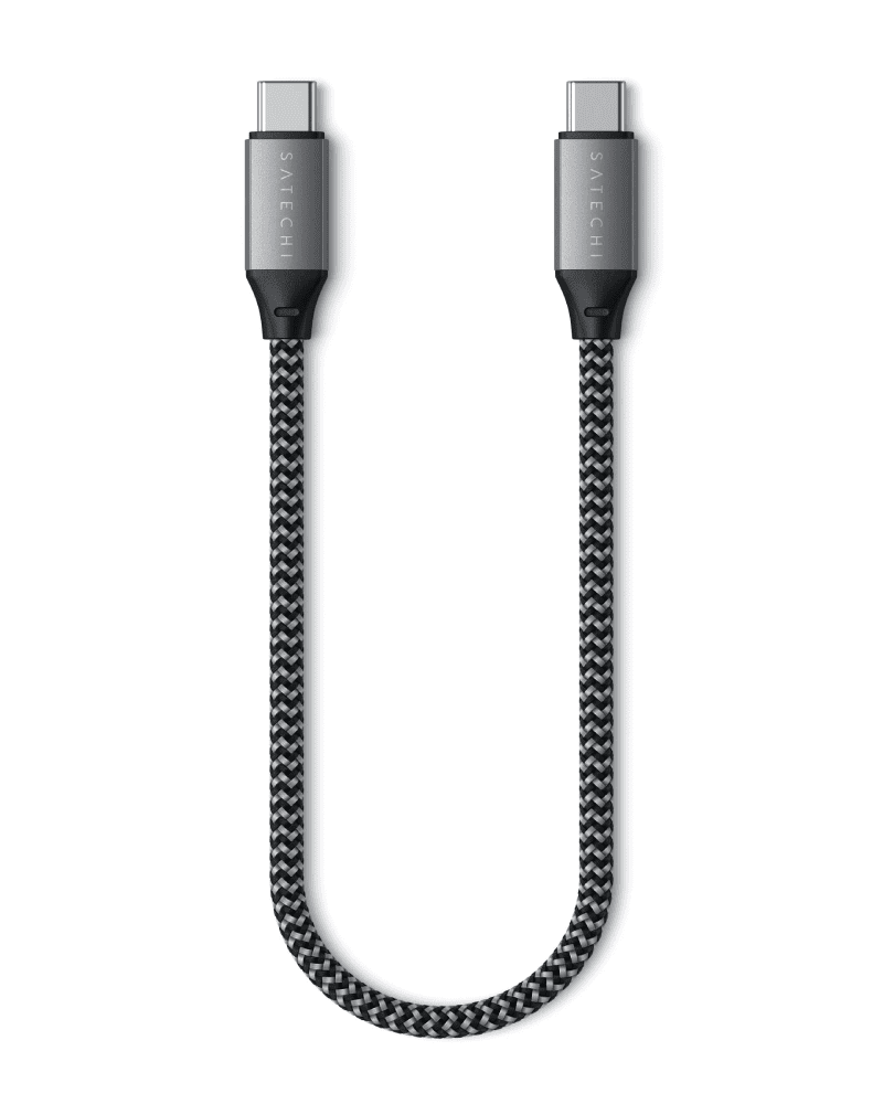 Кабель USB-C to USB-C Satechi 100W Space Gray (25 cm) ST-TCC10M