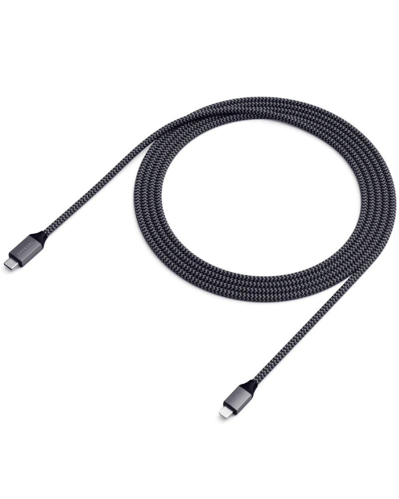 Кабель USB-C to Lightning Satechi Cable Space Gray (1.8 m) ST-TCL18M
